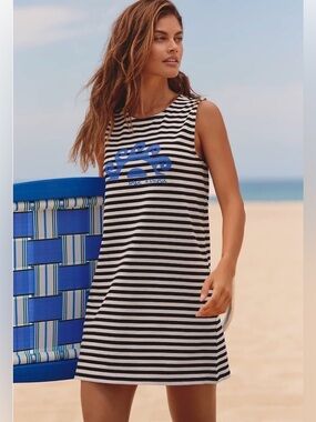 Anthropologie NWT Celandine x Agathe Marty Graphic Mini Coverup Black Stripe XS